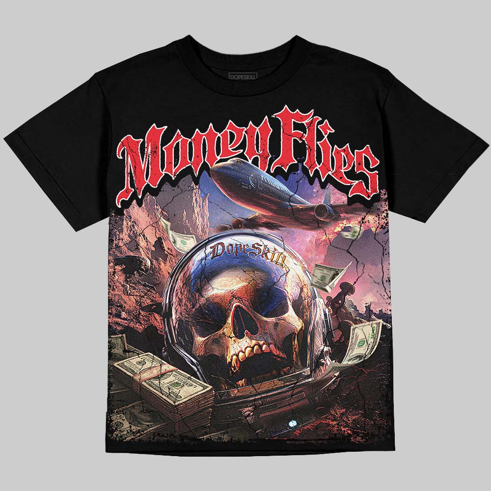 Jordan 9 Space Jam DopeSkill Oversize Print T-Shirt Money Flies Graphic Streetwear - Black