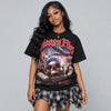 Space Jam 9s DopeSkill Oversize Print T-Shirt Money Flies Graphic