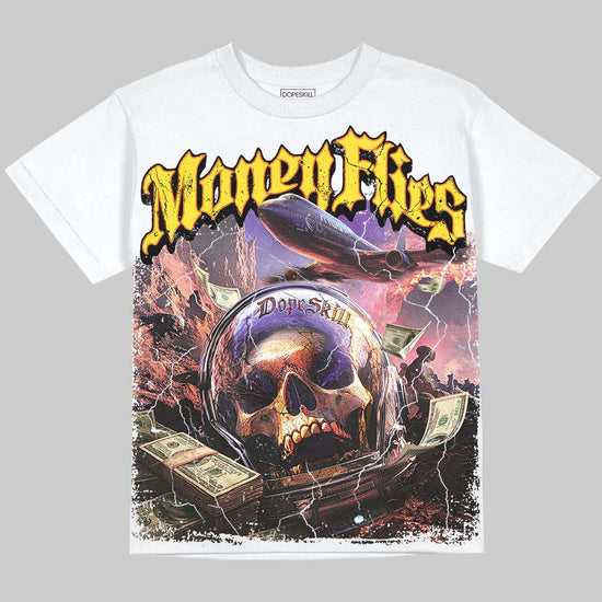Jordan 4 Thunder DopeSkill Oversize Print T-Shirt Money Flies Graphic Streetwear - White