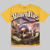 Jordan 4 Thunder DopeSkill Oversize Print T-Shirt Money Flies Graphic Streetwear - Mustard