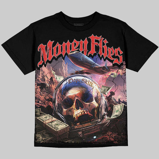 Jordan 4 Toro Bravo DopeSkill Oversize Print T-Shirt Money Flies Graphic Streetwear - black