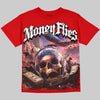 Jordan 4 Toro Bravo DopeSkill Oversize Print T-Shirt Money Flies Graphic Streetwear - Red