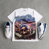 True Blue 3s DopeSkill Oversize Print T-Shirt Money Flies Graphic