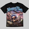 Jordan 14 Black and University Blue DopeSkill Oversize Print T-Shirt Money Flies Graphic Streetwear - black