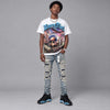 University Blue 14s DopeSkill Oversize Print T-Shirt Money Flies Graphic