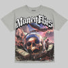 Jordan 5 Wolf Grey DopeSkill Oversize Print T-Shirt Money Flies Graphic Streetwear - Grey
