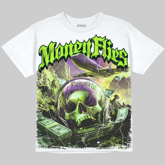 Max 95 Big Bubble Neon Yellow DopeSkill Oversize Print T-Shirt Money Flies Graphic Streetwear - White