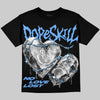Jordan 5 Black University Blue DopeSkill Oversize Print T-Shirt No Love Lost Graphic Streetwear - Black