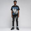 Black University Blue 5s DopeSkill Oversize Print T-Shirt No Love Lost Graphic