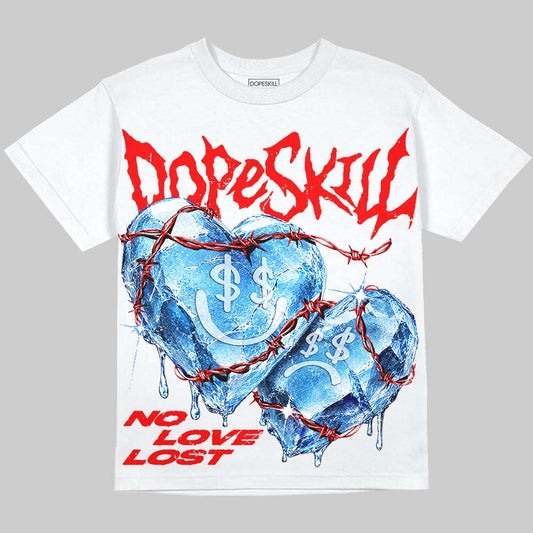 Jordan 11 Cherry DopeSkill Oversize Print T-Shirt No Love Lost Graphic Streetwear - White