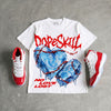 Cherry 11s DopeSkill Oversize Print T-Shirt No Love Lost Graphic