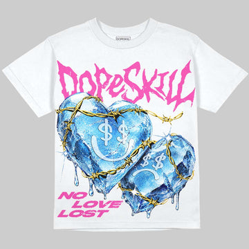 Jordan 4 Comic DopeSkill Oversize Print T-Shirt No Love Lost Graphic Streetwear - White