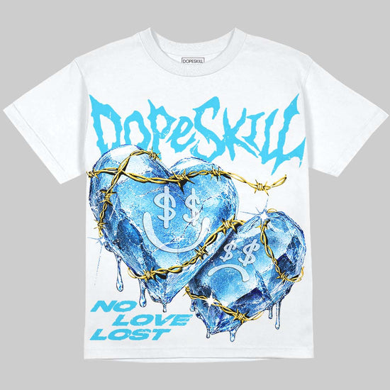 Jordan 11 Gamma Blue DopeSkill Oversize Print T-Shirt No Love Lost Graphic Streetwear - White
