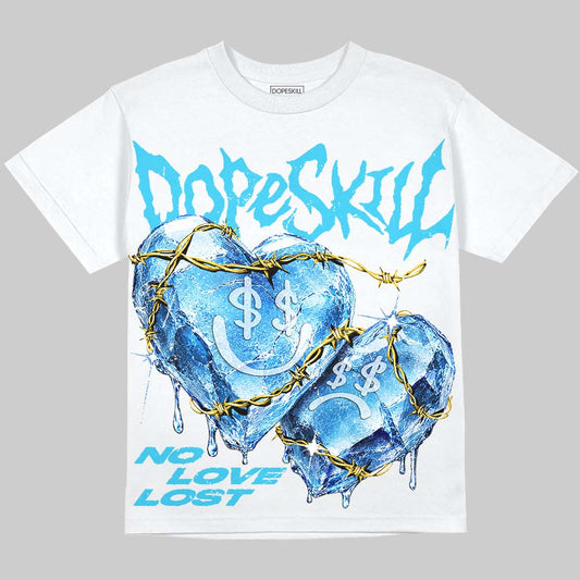 Jordan 11 Gamma Blue DopeSkill Oversize Print T-Shirt No Love Lost Graphic Streetwear - White
