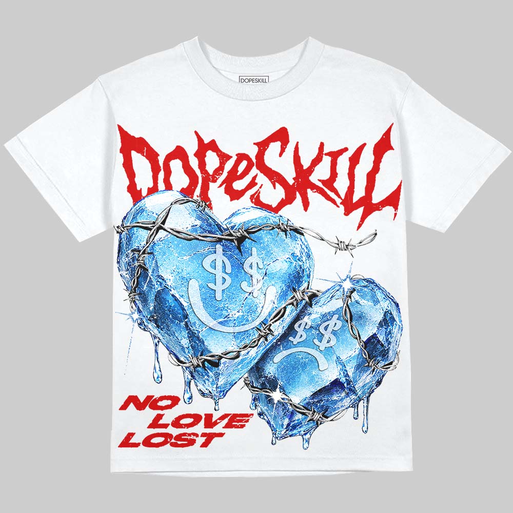 Jordan 9 Space Jam DopeSkill Oversize Print T-Shirt No Love Lost Graphic Streetwear - White