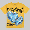 Jordan 4 Thunder DopeSkill Oversize Print T-Shirt No Love Lost Graphic Streetwear - Mustard