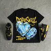 Black Tour Yellow AJ 4 Thunder DopeSkill Oversize Print T-Shirt No Love Lost Graphic