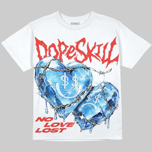 Jordan 4 Toro Bravo DopeSkill Oversize Print T-Shirt No Love Lost Graphic Streetwear - White
