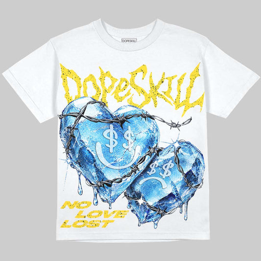 Jordan 4 Tour Yellow DopeSkill Oversize Print T-Shirt No Love Lost Graphic Streetwear - White 