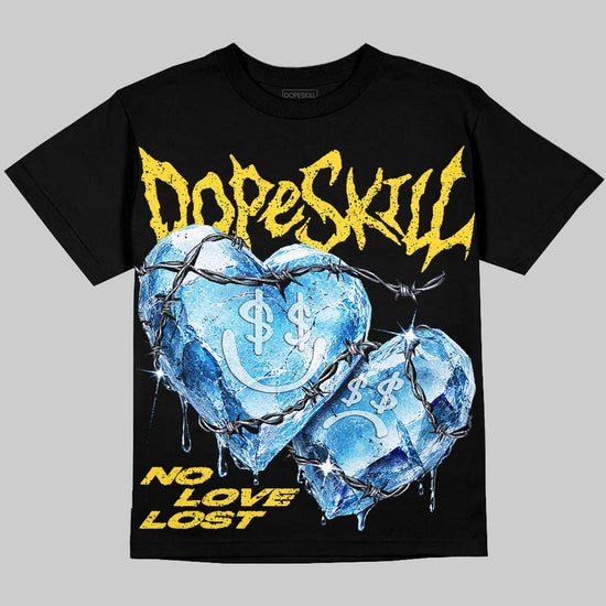 Jordan 4 Tour Yellow DopeSkill Oversize Print T-Shirt No Love Lost Graphic Streetwear - Black