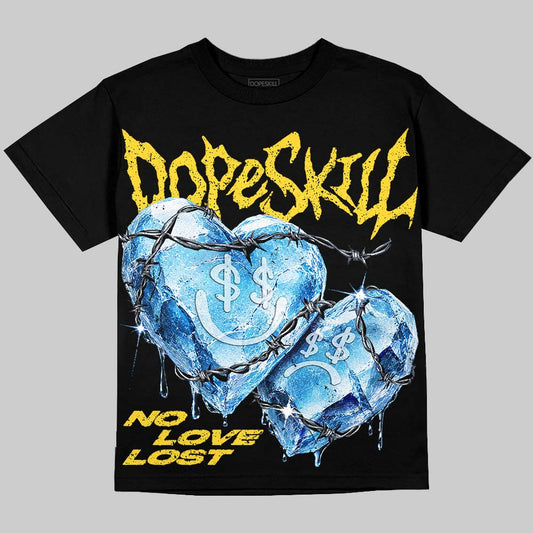 Jordan 4 Tour Yellow DopeSkill Oversize Print T-Shirt No Love Lost Graphic Streetwear - Black