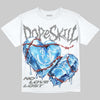 Jordan 3 True Blue DopeSkill Oversize Print T-Shirt No Love Lost Graphic Streetwear - White 