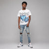 True Blue 3s DopeSkill Oversize Print T-Shirt No Love Lost Graphic