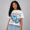 True Blue 3s DopeSkill Oversize Print T-Shirt No Love Lost Graphic