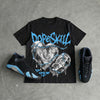 University Blue 14s DopeSkill Oversize Print T-Shirt No Love Lost Graphic