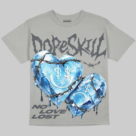 Jordan 5 Wolf Grey DopeSkill Oversize Print T-Shirt No Love Lost Graphic Streetwear - Grey