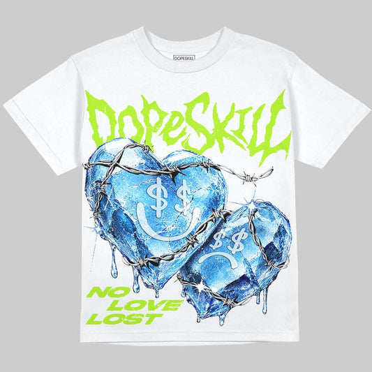 Max 95 Big Bubble Neon Yellow DopeSkill Oversize Print T-Shirt No Love Lost Graphic Streetwear - White 