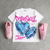Triple Pink Dunk DopeSkill Oversize Print T-Shirt No Love Lost Graphic