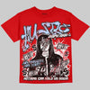Jordan 11 Cherry DopeSkill Oversize Print T-Shirt No Money No Lust Graphic Streetwear - Red