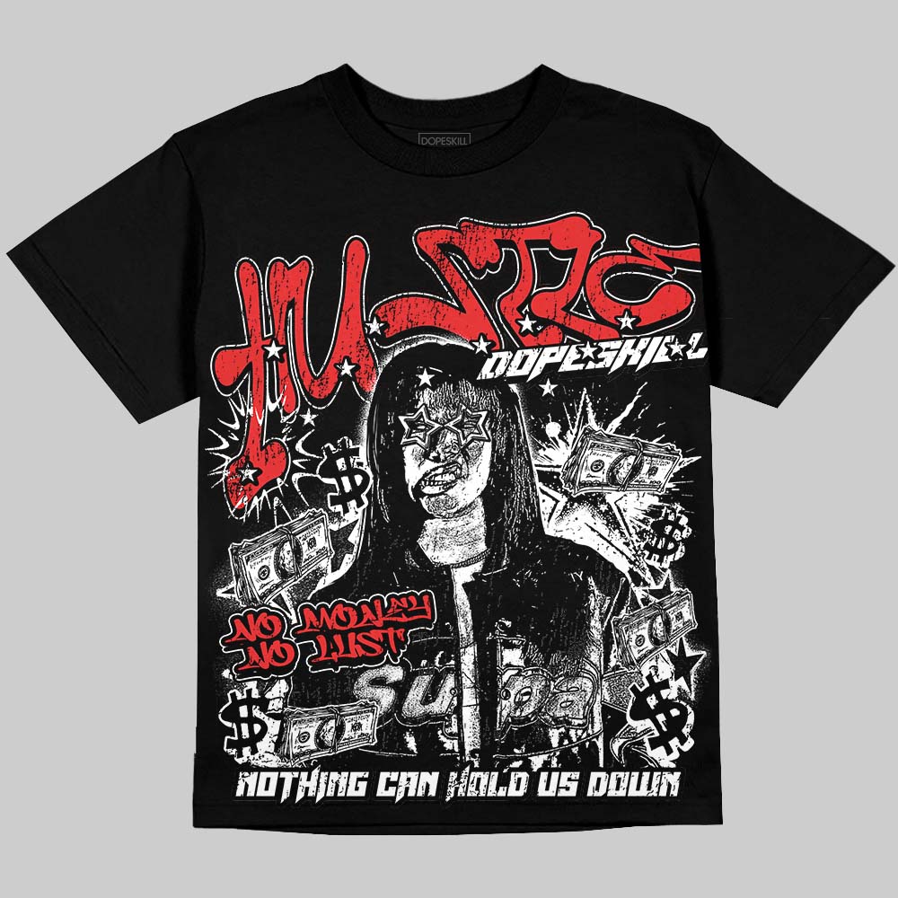 Jordan 13 Chicago DopeSkill Oversize Print T-Shirt No Money No Lust Graphic Streetwear - Black