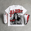 AJ 13 Chicago True Red Cherry DopeSkill Oversize Print T-Shirt No Money No Lust Graphic