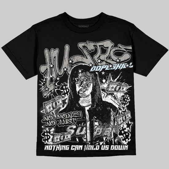 Jordan 11 Cool Grey DopeSkill Oversize Print T-Shirt No Money No Lust Graphic Streetwear - Black