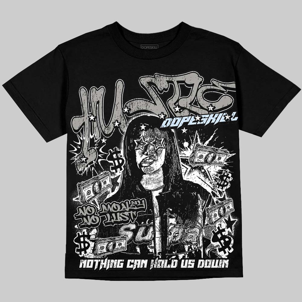 Jordan 11 Cool Grey DopeSkill Oversize Print T-Shirt No Money No Lust Graphic Streetwear - Black