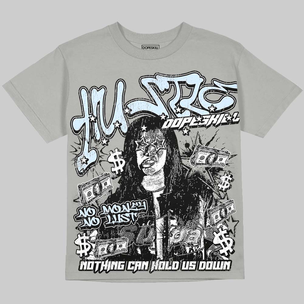 Jordan 11 Cool Grey DopeSkill Oversize Print T-Shirt No Money No Lust Graphic Streetwear - Grey