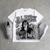 Cool Grey 11s DopeSkill Oversize Print T-Shirt No Money No Lust Graphic