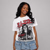 Fire Red Black Tongue 5s DopeSkill Oversize Print T-Shirt No Money No Lust Graphic