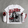 Fire Red Black Tongue 5s DopeSkill Oversize Print T-Shirt No Money No Lust Graphic