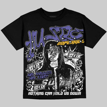 Jordan 4 Lakers DopeSkill Oversize Print T-Shirt No Money No Lust Graphic Streetwear - Black