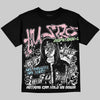 Jordan 4 Medium Soft Pink DopeSkill Oversize Print T-Shirt No Money No Lust Graphic Streetwear - Black