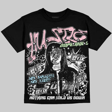 Jordan 4 Medium Soft Pink DopeSkill Oversize Print T-Shirt No Money No Lust Graphic Streetwear - Black