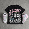 Medium Soft Pink 4s DopeSkill Oversize Print T-Shirt No Money No Lust Graphic