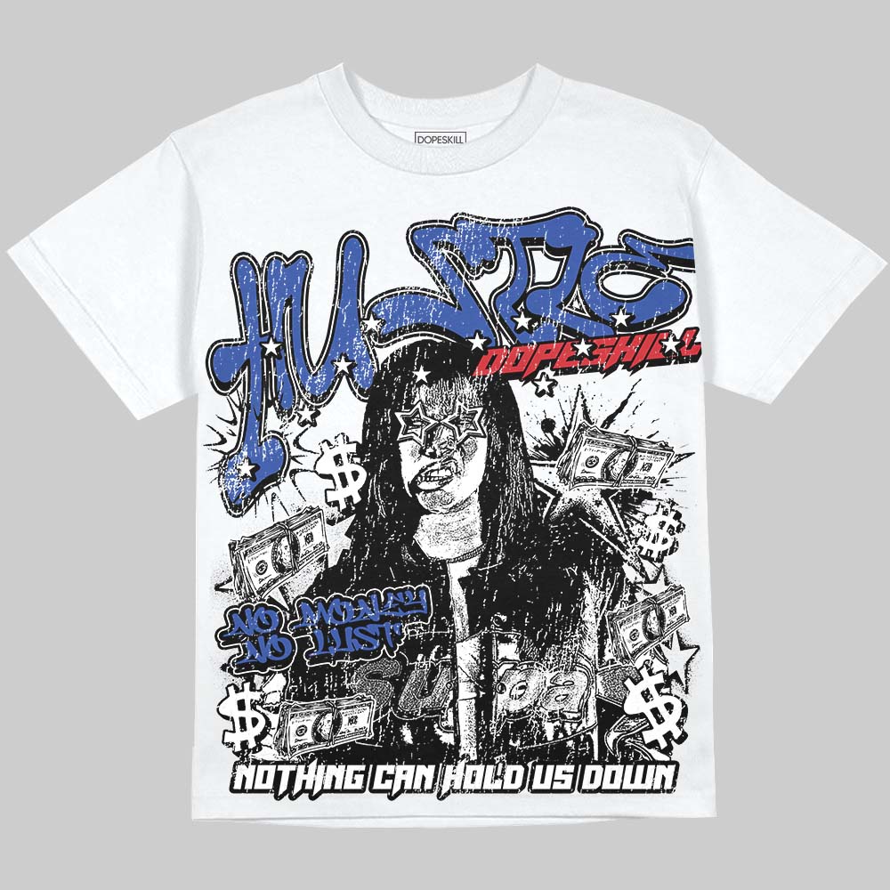 Jordan 4 Rare Air DopeSkill Oversize Print T-Shirt No Money No Lust Graphic Streetwear - White 