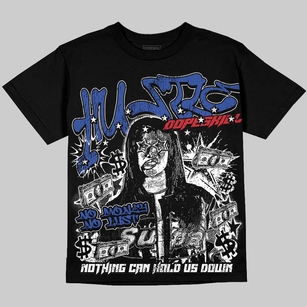 Jordan 4 Rare Air DopeSkill Oversize Print T-Shirt No Money No Lust Graphic Streetwear - Black