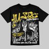 Jordan 4 Thunder DopeSkill Oversize Print T-Shirt No Money No Lust Graphic Streetwear - Black