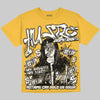 Jordan 4 Thunder DopeSkill Oversize Print T-Shirt No Money No Lust Graphic Streetwear - Mustard