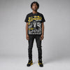 Black Tour Yellow AJ 4 Thunder DopeSkill Oversize Print T-Shirt No Money No Lust Graphic